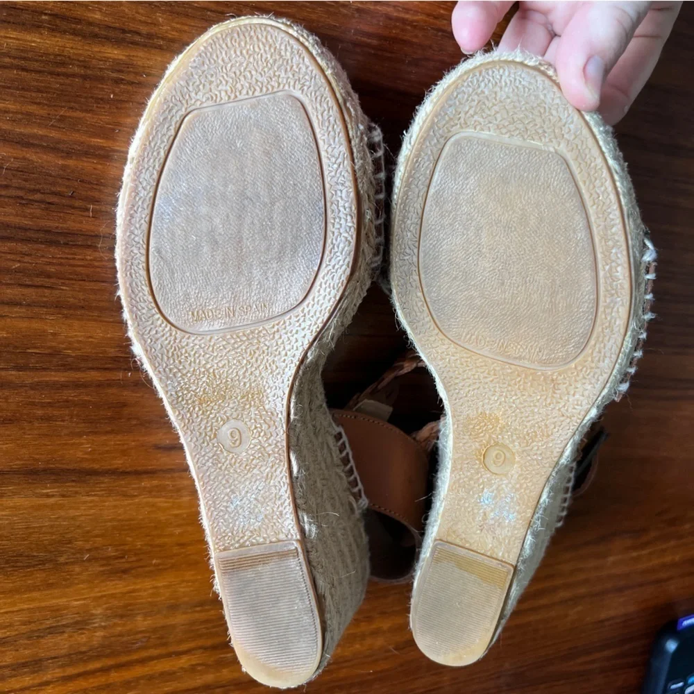Soludos Women's Woven Leather Wedge Espadrilles as 9